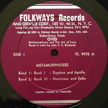John F. C. Richards : Selections From Ovid (LP, Album, Mono, Boo)