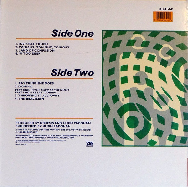 Genesis : Invisible Touch (LP, Album, SRC)