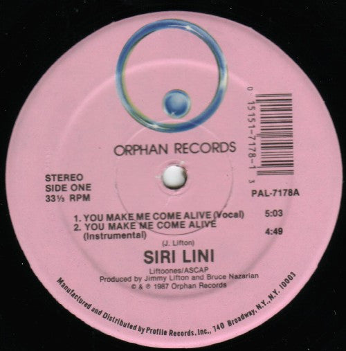Siri Lini : You Make Me Come Alive (12")