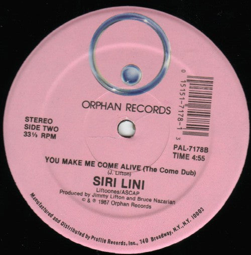 Siri Lini : You Make Me Come Alive (12")