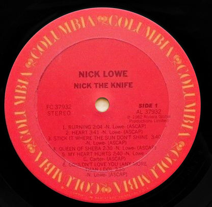 Nick Lowe : Nick The Knife (LP, Album)