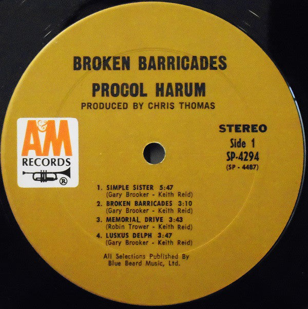 Procol Harum : Broken Barricades (LP, Album, Pit)