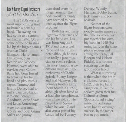 Les And Larry Elgart And Their Orchestra : Ain't We Got Fun (CD, Comp, RE)
