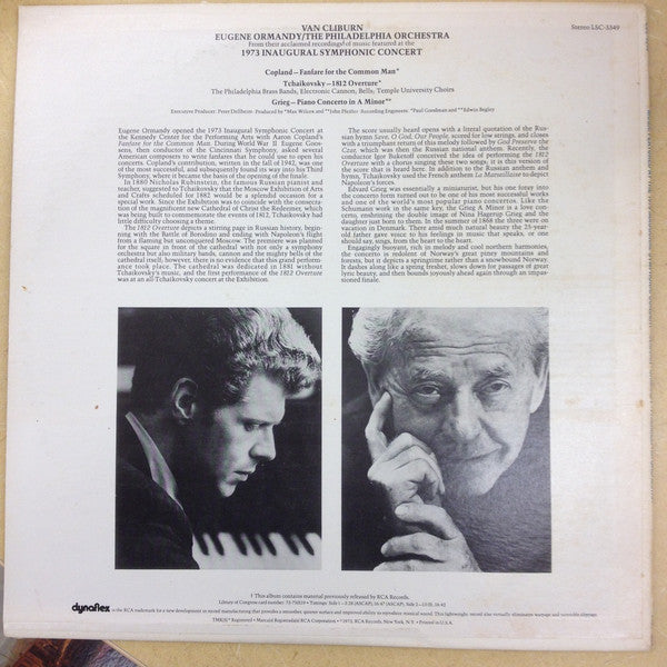 Van Cliburn, Eugene Ormandy, The Philadelphia Orchestra : Music Featured At The 1973 Inaugural Symphonic Concert (LP, Comp, RE)