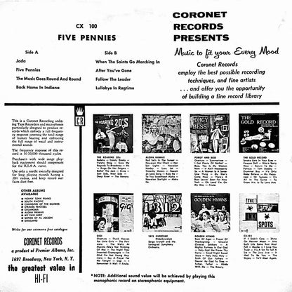 The Bob Freedman Orchestra : Music From The Five Pennies A Paramount Picture (LP, Album, Mono)