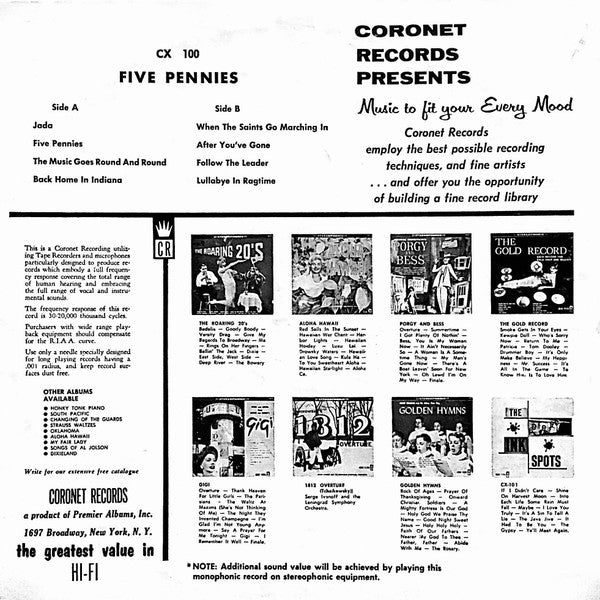 The Bob Freedman Orchestra : Music From The Five Pennies A Paramount Picture (LP, Album, Mono)