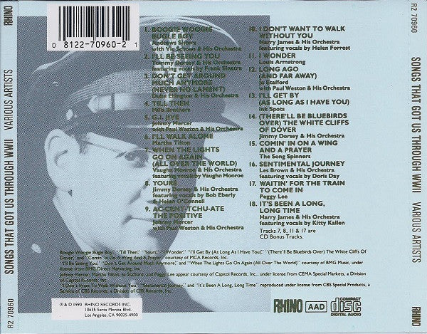 Various : Songs That Got Us Through WWII (CD, Comp)