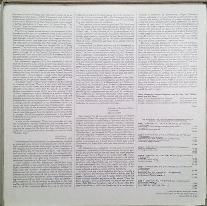 Leonard Bernstein, The New York Philharmonic Orchestra, Robert Schumann : Robert Schumann The Four Symphonies (3xLP, Album, Box)