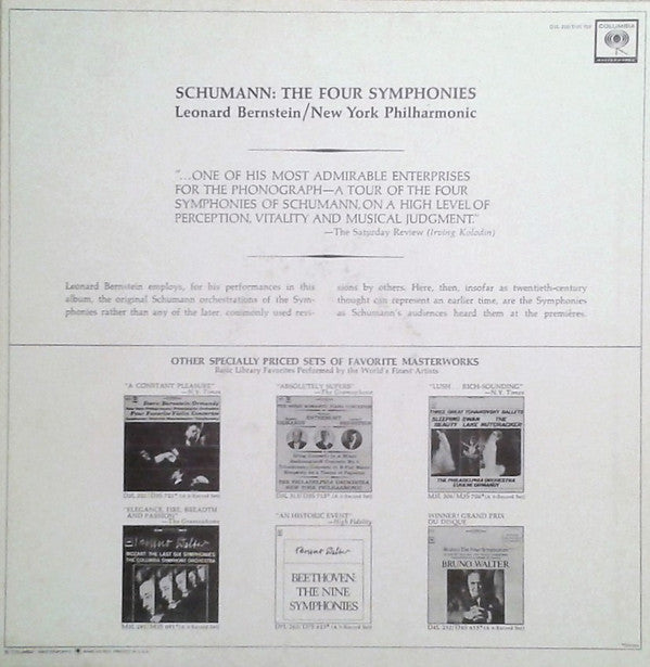 Leonard Bernstein, The New York Philharmonic Orchestra, Robert Schumann : Robert Schumann The Four Symphonies (3xLP, Album, Box)