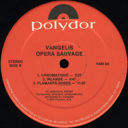 Vangelis : Opera Sauvage (LP, Album, RE, 53 )