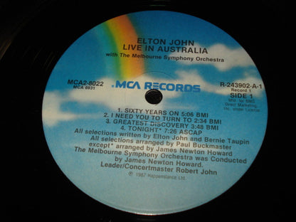 Elton John With Melbourne Symphony Orchestra : Live In Australia (2xLP, Album, Club)