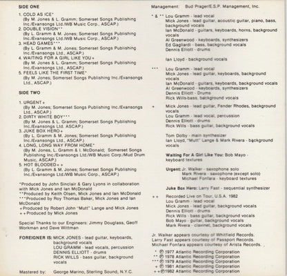 Foreigner : Records (Cass, Comp, SR,)