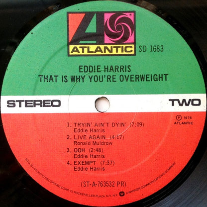 Eddie Harris : That Is Why You're Overweight (LP, Album, PR)