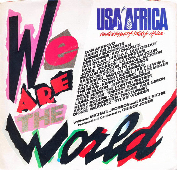 USA For Africa : We Are The World (7", Single, Styrene, Pit)