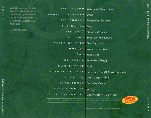 Various : Lilith Fair New Music Sampler (CD, Comp, Promo)