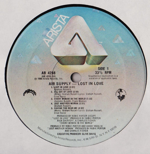 Air Supply : Lost In Love (LP, Album)