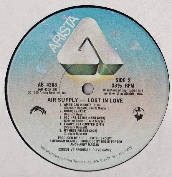 Air Supply : Lost In Love (LP, Album)