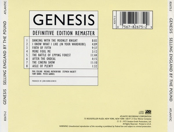 Genesis : Selling England By The Pound (CD, Album, RE, RM)