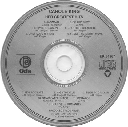 Carole King : Her Greatest Hits - Songs Of Long Ago (CD, Comp)