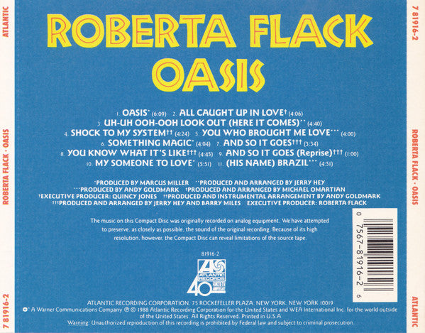 Roberta Flack : Oasis (CD, Album)