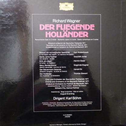Richard Wagner, Gwyneth Jones, Sieglinde Wagner, Thomas Stewart (2), Karl Ridderbusch, Hermin Esser, Harald Ek, Chor der Bayreuther Festspiele Und Orchester der Bayreuther Festspiele, Karl Böhm : Der Fliegende Holländer (3xLP + Box)