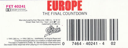 Europe (2) : The Final Countdown (Cass, Album)
