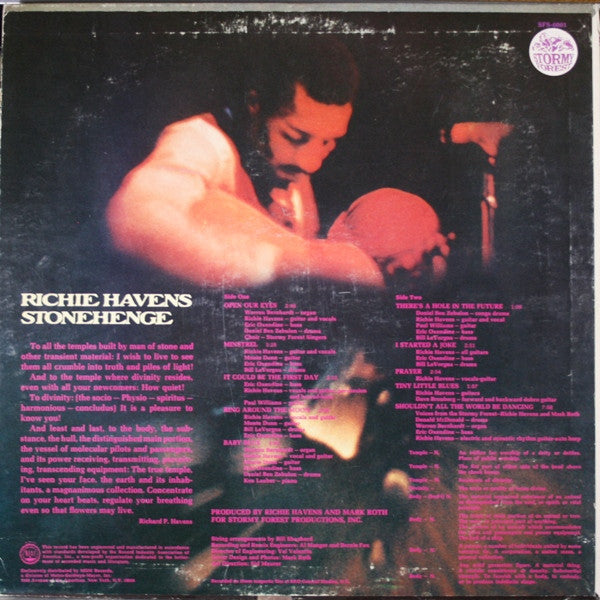 Richie Havens : Stonehenge (LP, Album, Promo)