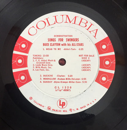 Buck Clayton With His All-Stars : Songs For Swingers (LP, Album, Mono, Promo)