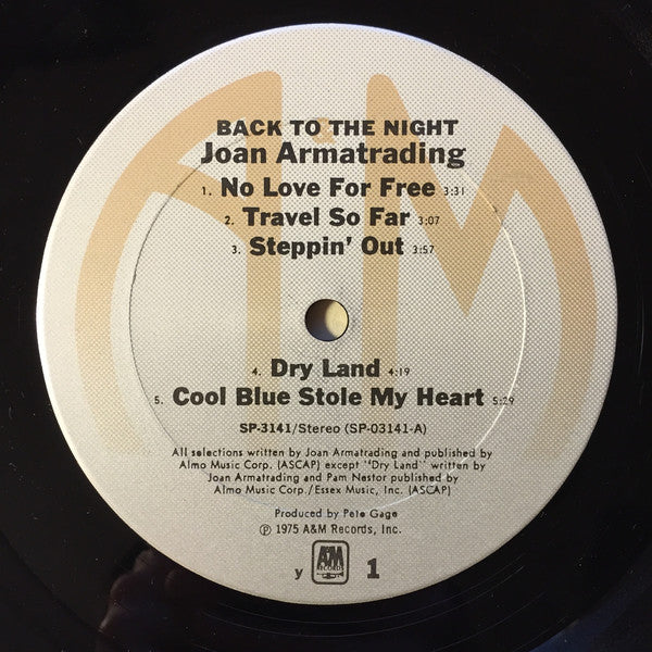 Joan Armatrading : Back To The Night (LP, Album, Ter)