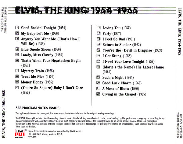 Elvis Presley : Elvis, The King: 1954-1965 (CD, Comp, RM)