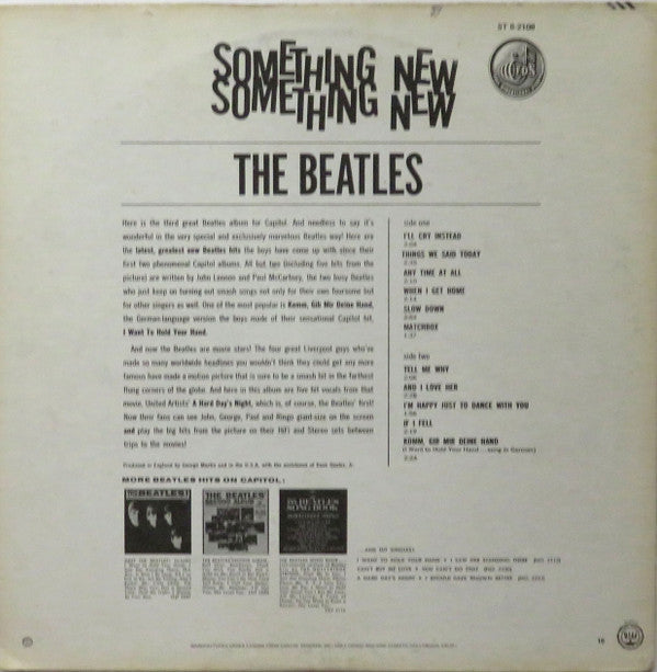 The Beatles : Something New (LP, Album, Club, RP)