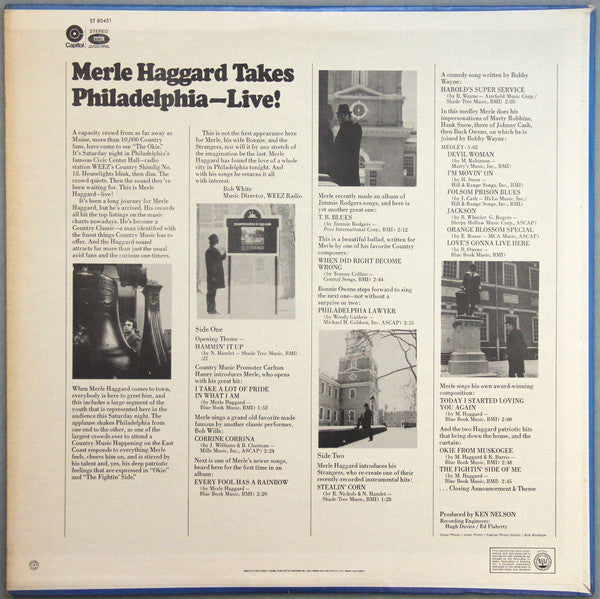 Merle Haggard With Bonnie Owens And The Strangers (5) : The Fightin' Side Of Me (LP, Album, Club, Pin)