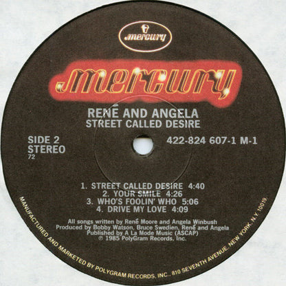René & Angela : Street Called Desire (LP, Album, 72)