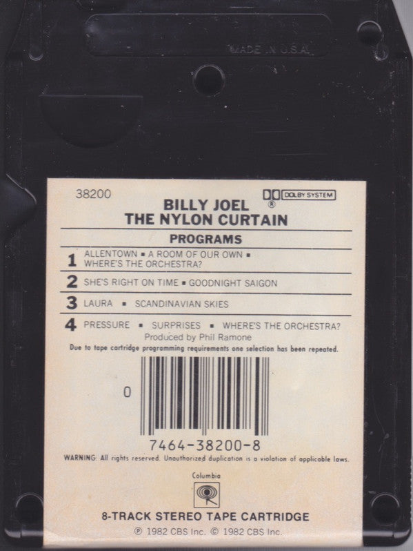 Billy Joel : The Nylon Curtain (8-Trk, Album)
