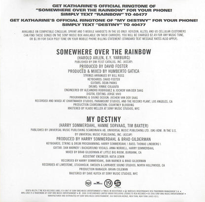 Katharine McPhee : Somewhere Over The Rainbow / My Destiny (CD, Single)