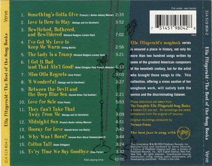 Ella Fitzgerald : The Best Of The Song Books (CD, Comp, Mono)