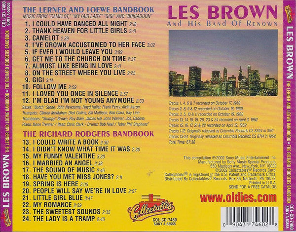 Les Brown And His Band Of Renown : The Lerner And Loewe Bandbook • The Richard Rodgers Bandbook (CD, Comp)
