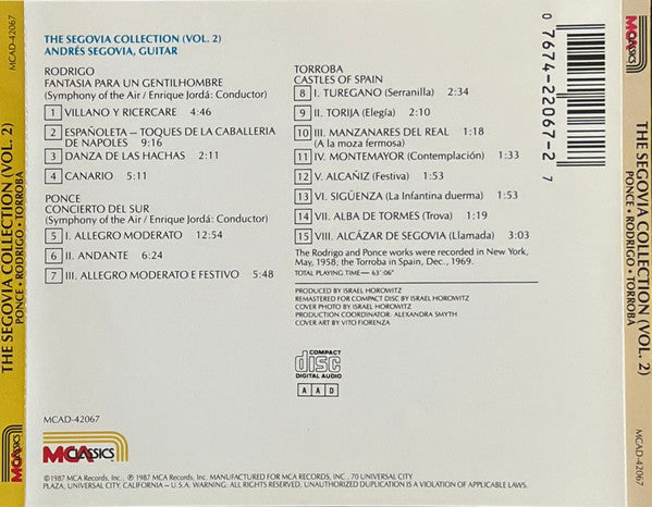Andrés Segovia : The Segovia Collection (Vol. 2) (CD, Comp)