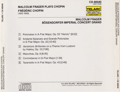 Malcolm Frager - Chopin* : Malcolm Frager Plays Chopin (CD, Album)