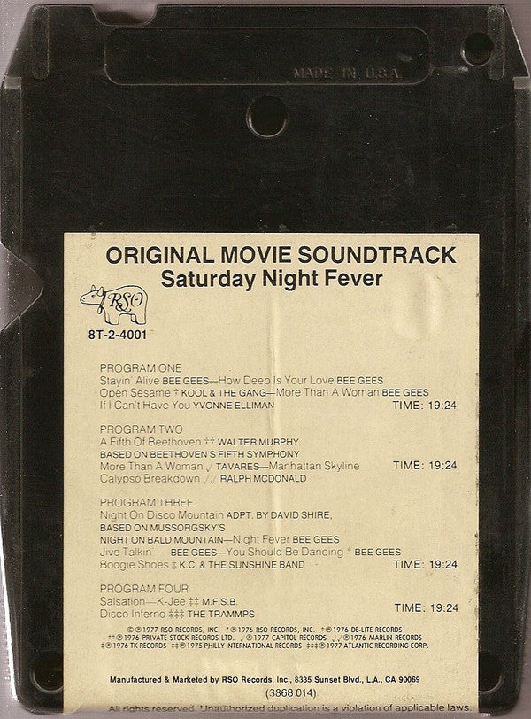 Various : Saturday Night Fever (The Original Movie Sound Track) (8-Trk, Album, Comp)
