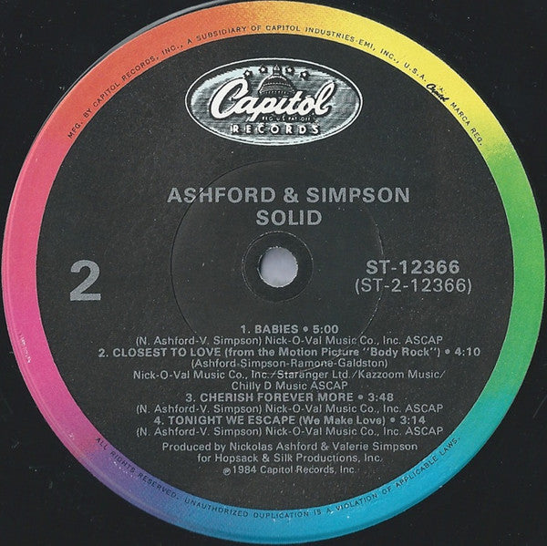 Ashford & Simpson : Solid (LP, Album, Win)