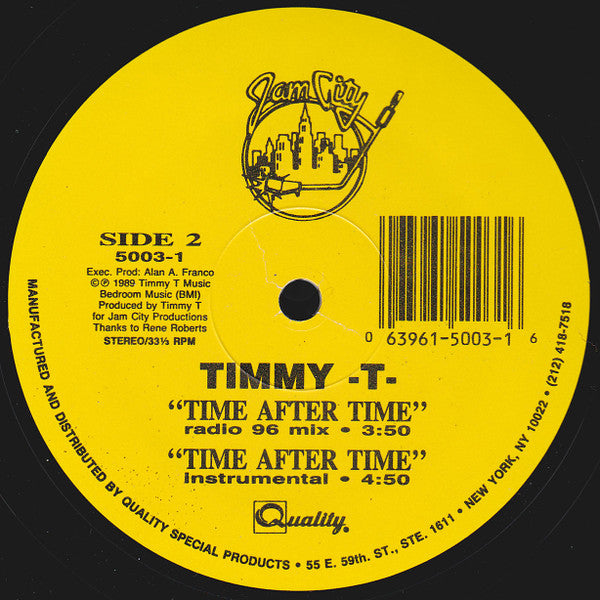 Timmy T : Time After Time (12")
