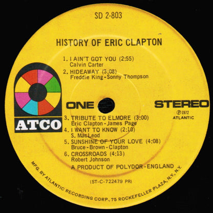 Eric Clapton : History Of Eric Clapton (2xLP, Comp, RE, PR )