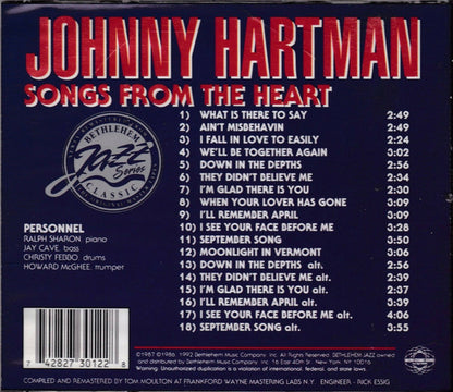 Johnny Hartman : Songs From The Heart (CD, Album, RE, RM)