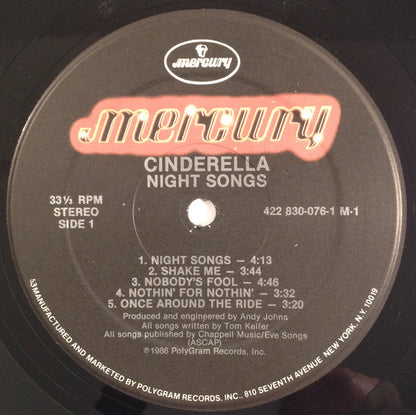 Cinderella (3) : Night Songs (LP, Album, 53 )