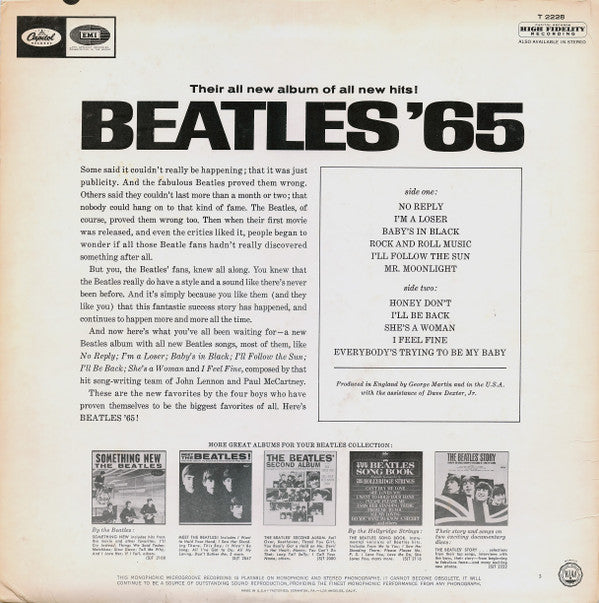 The Beatles : Beatles '65 (LP, Album, Mono, Scr)
