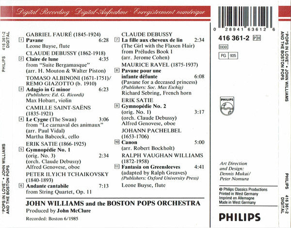John Williams (4), The Boston Pops Orchestra : Pops In Love (CD, Album)
