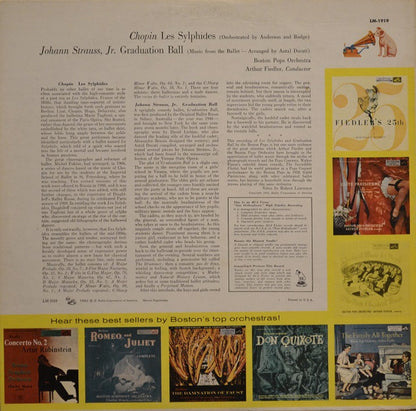 Frédéric Chopin / Johann Strauss Jr., The Boston Pops Orchestra ... Arthur Fiedler : Les Sylphides / Graduation Ball (LP, Mono)