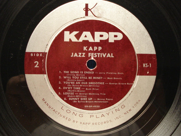 Various : Kapp Jazz Festival (LP, Comp, Mono, Smplr)