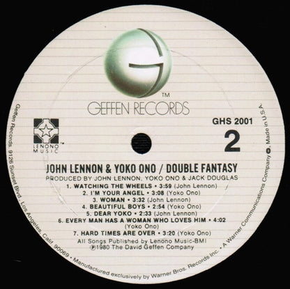 John Lennon & Yoko Ono : Double Fantasy (LP, Album, Gol)